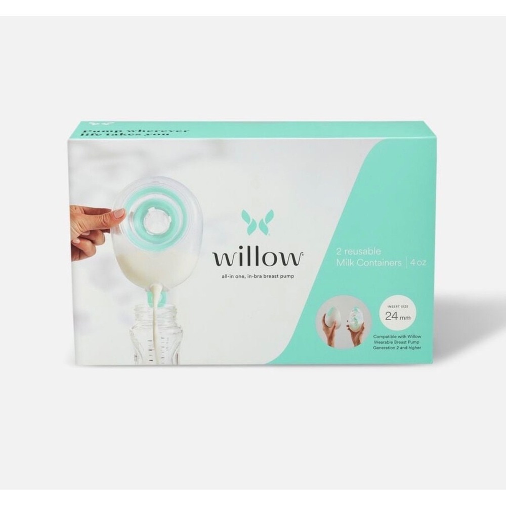 Willow Reusable Milk Containers Two-Pack 24 mm 4 oz. NEW Sealed Box